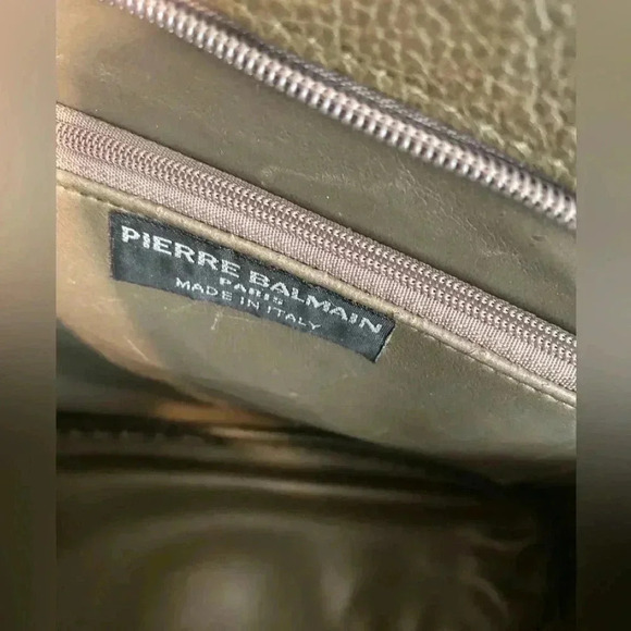 BALMAIN Vintage Leather Hunter Green Purse - Picture 5 of 15